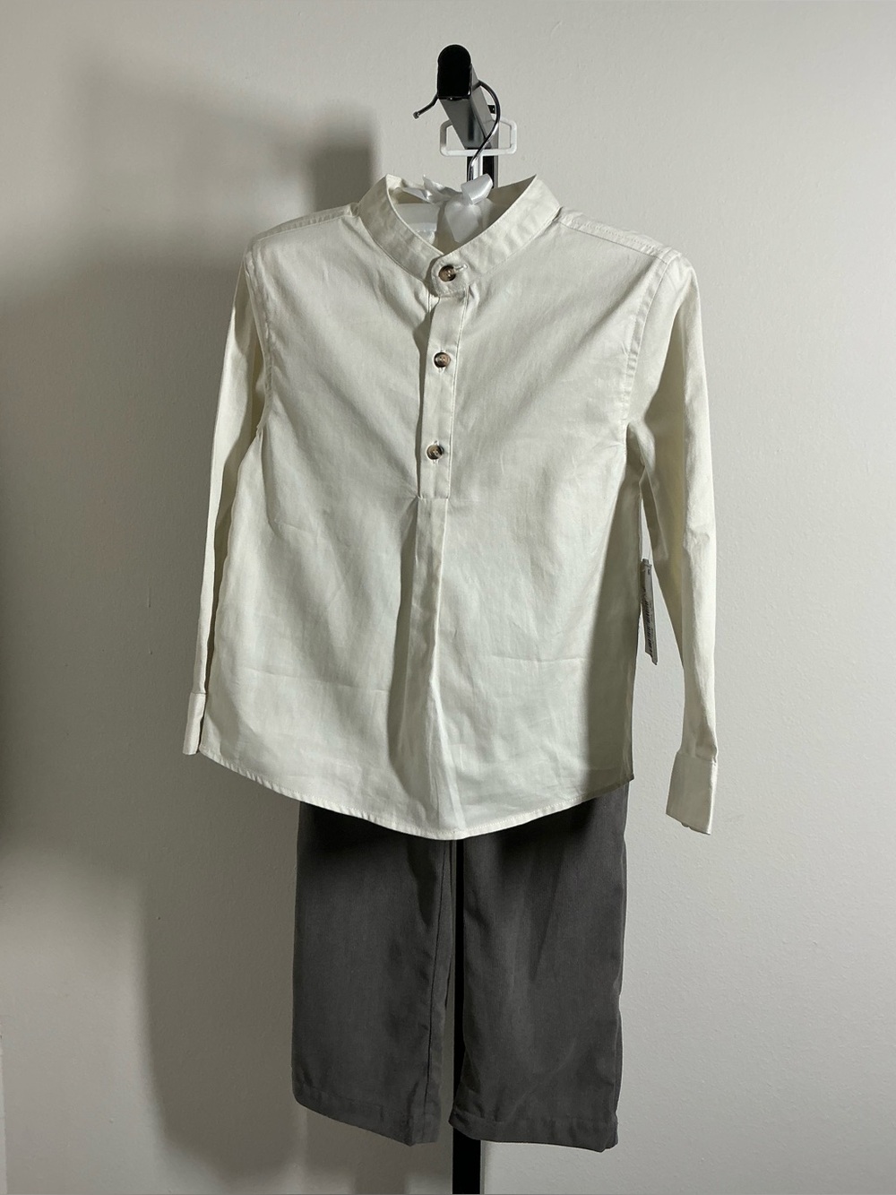 🆕 Edgehill | Little Boys Woven Mandarin Collar Shirt and Pants Set